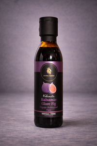 Bottle of Balsamic Glaze Fig on a gray background
