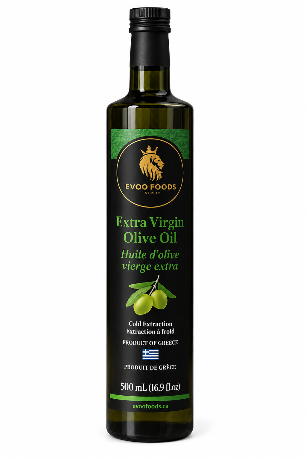 Premium Extra Virgin Olive Oil 500 mL – Single Sourced from Greece | EVOO Foods Canada